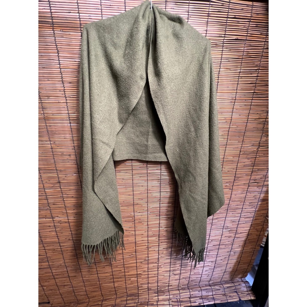 Unbranded OS Scarf Olive Green Fringe Soft Wrap Shawl Solid Color